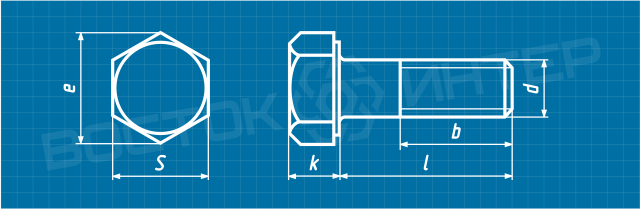 Креслення високоміцного болта DIN 6914 зі збільшеним розміром під ключ