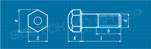Креслення башмачного болта ДСТУ ГОСТ 11674 