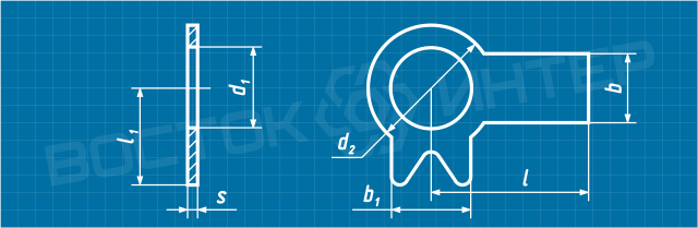 Креслення стопорної шайби ДСТУ ГОСТ 13463 з лапкою