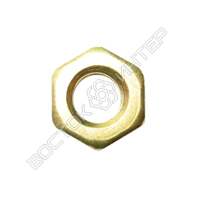 латунна низька гайка DIN 439 з фаскою фото 2